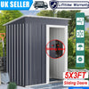 5 x 3ft Garden Shed Galvanised Metal Shed Outdoor Storage Tool Small House Grey