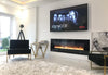 2025 72 INCH WIDE LED FLAMES BLACK/GREY GLASS WALL FLUSHED INSET ELECTRIC FIRE