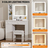 Set Table Led Lights With Vanity Makeup Stool Table Dressing Desk Mirror
