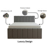 Luxury Plush Velvet Ottoman Bed Frame with Gas Lift Storage, Double & King Sizes