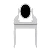 White Dressing Table Set with 5 Drawers Mirror and Stool Makeup Vanity Table