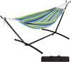 Double Hammock with Steel Stand, 350 lb Capacity, Portable In/Outdoor Carry Bag