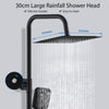 Bathroom Thermostatic Shower Mixer Set 12" Shower Head Matte Black Exposed Valve