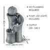 Water Feature Indoor Outdoor LED Fountain Waterfall Garden Decor (Ball on Top)