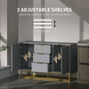 Sideboard Storage Cabinet with Adjustable Shelves, Grey