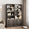 181cm Tall Bookshelf Free Standing Storage Shelf Unit with Storage Dark Oak
