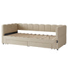 3FT Single Daybed, Single Guest Bed Sofa Bed with Trundle and 2 Storage Drawers