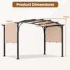 305 x 242 cm Retractable Pergola Large Garden Pergola with Sun Shade Beige