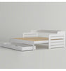 White Wooden Bed Frame Day Bed With Trundle And Large Storage Drawer Guest Bed
