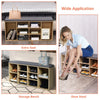 Wooden Shoe Bench Shoe Storage Rack Cabinet Organizer Seat Cushion-Natural