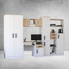 Macius Kids Bedroom Set – Wardrobe, Desk, Bookcase & Storage Shelf White