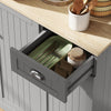Modern Freestanding Kitchen Pantry Cabinet with Adjustable Shelves, Grey