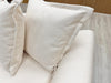 'Alyssia' 3 Seater Sofa Cream Boucle Fabric Self Piped Pillow Back RRP £1800