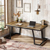 160 cm Executive Desk, Large Office Computer Desk Writing Desk with Metal Frame
