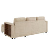 3-in-1 Chenille Sectional Sleeper Sofa Bed with Reversible Storage Chaise, USB