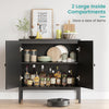 83cm 2 Door Rattan Buffet Cabinet Sideboard Storage Cupboard w/ Adjustable Shelf