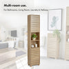 Tall Bathroom Cabinet, Oak Wood Effect Bathroom Tallboy Storage Unit,