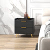 Bedside Table with 2 Drawers for Bedroom, Living Room, Black