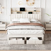 4ft6 Double Upholstered Bed with Drawers and Headboard with Charging Function