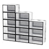 12 x Stackable Foldable Boxes Trainers Organiser Clear Plastic Shoe Storage Box