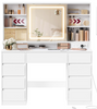 VASAGLE KAILYN Collection - Dressing Table with LED Mirror, Vanity Desk Ama