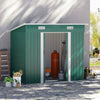 4x8 FT Flat Roof Steel Storage Shed, Pre-drilled Steel Panels, Outdoor Tool Shed