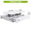 High Gloss LED Coffee Table With Storage Wooden 2 Drawer Living Room Furniture
