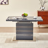 Parini Extending High Gloss Dining Table In Grey With Glass Top