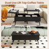 Lift Top Coffee Table Modern Center Table w/Storage Compartments-Black