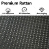 Outdoor L-Shape Rattan Sofa Glass Coffee Table 5-Seat Garden Furniture Set Black