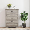 31.5In Tall 5 Drawers Farmhouse Wooden Dresser with Metal Handles, Modern Chest