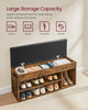 Shoe Bench with Cushion Storage Bench with Padded Seat Rustic Brown LHS130B01