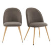 Dusk Iris Taupe Velvet & Natural Wood Effect Set of 2 Dining Chairs RRP £299