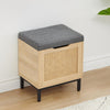 Wooden Entryway Bench with Seat Cushion, Storage Chest for Hallway Dorm