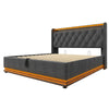 Ottoman Hydraulic Storage King 5ft Grey Upholstered Bed Frame with LED Lights