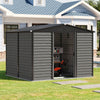 8 x10ft Garden Storage Shed with Double Sliding Door Grey Wood Effect, FREE BASE
