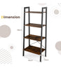 Plant Flower Stand 4-Tier Bookshelf w/Adjustable Foot Pads-Brown