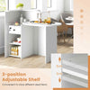 Office Reception Desk Front Counter Desk w/ Adjustable Shelf-White