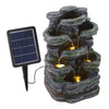 Garden Solar Water Feature LED Light Fountain Outdoor Indoor Resin Ornament Pump