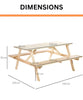 6 Seater Wooden Picnic Table and Bench Set with Parasol Hole for Garden Patio