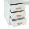Dressing Table Mirror Drawers Vanity Makeup Desk Stool Set With LED Lights White
