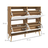 Shoe Storage Cabinet with 4 Flip Drawers for 8-16 Pairs, Natural