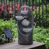 Solar Powered Outdoor Water Fountain Feature LED Lights Garden Statue Decoration