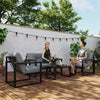 Garden Furniture Set 4 Seater Indoor Outdoor Conservatory Dark Grey