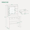 White Vanity Desk with LED Bulbs, Large Mirror, 9 Shelves Drawers Dressing Table