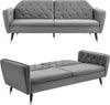 3 Seater Velvet Sofa Bed Click Clack 5 Colour Luxury Button Tufted Sleeper Couch