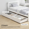 3ft Single Bed Frame with Drawers Solid Pine Wood Storage Bed for Bedroom White