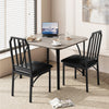 Dining Table Set for 2 with Cushioned Chairs,Grey Compact Kitchen Table Set