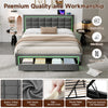 LED Ottoman Storage 5ft King Upholstered Bed Frame with Headboard & 2 Drawers