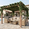 3 x 3 m Wooden Pergola, Garden Pergola Gazebo Grape Trellis, Maple Wood-effect